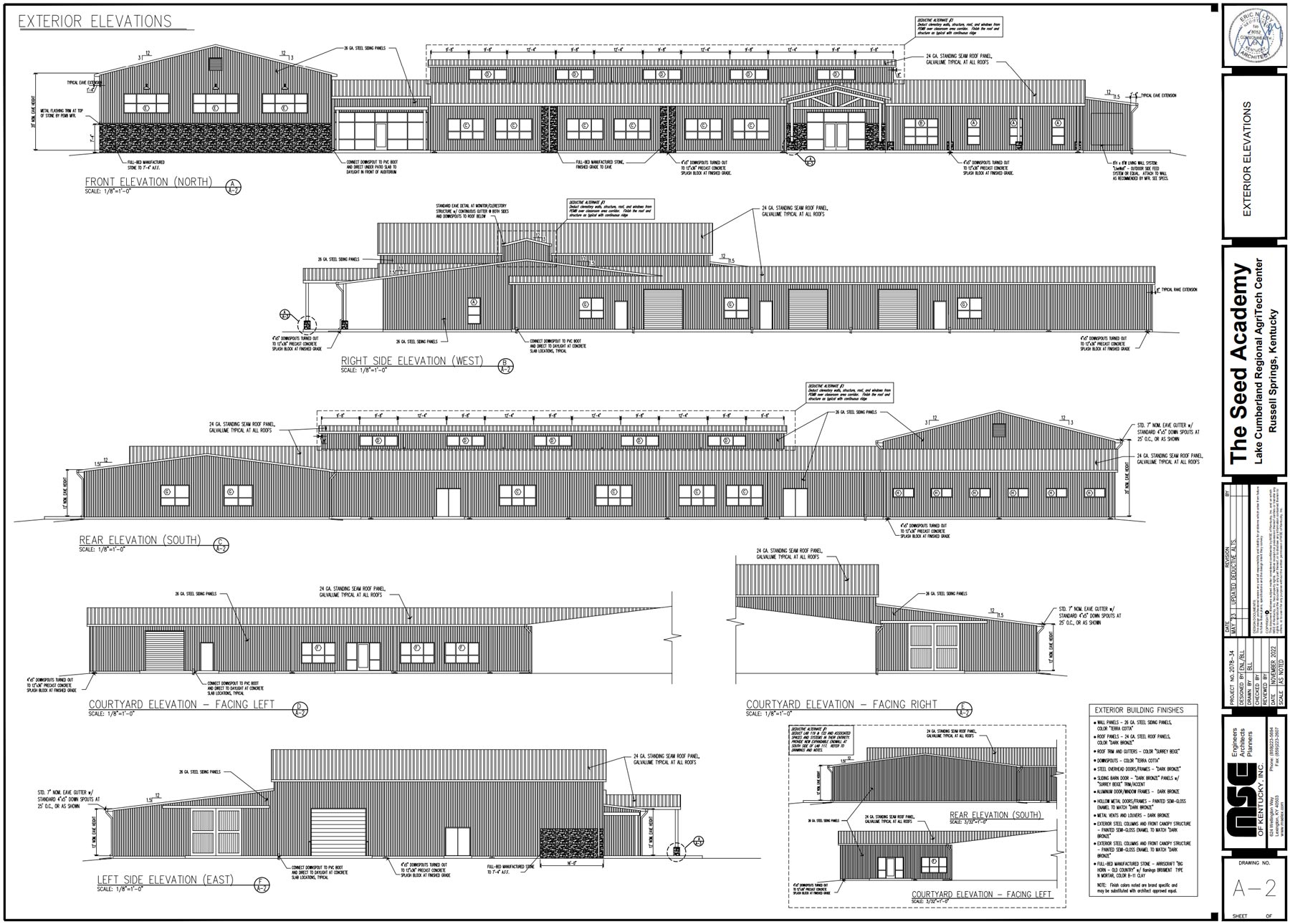 Architect elevation drawings of a buidling