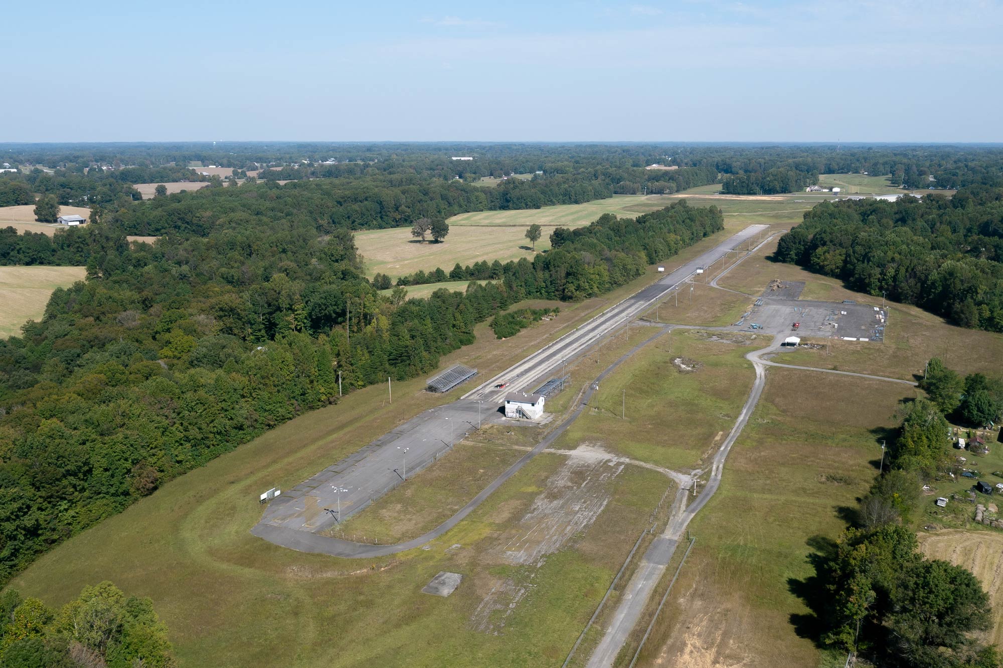 Areal view of drag strip property