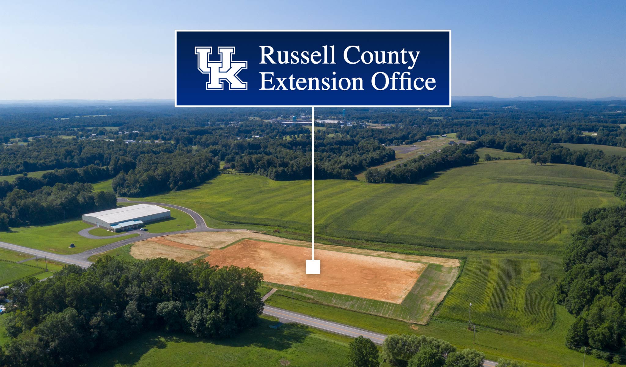 areal view of build ready pad in industrial park