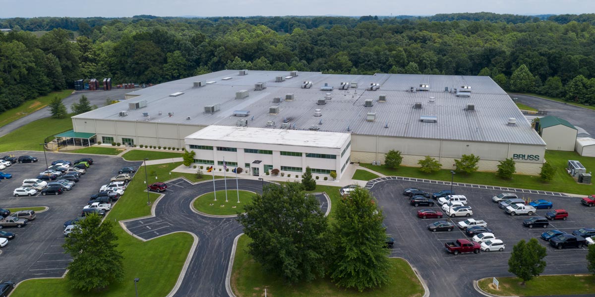 aerial view of BRUSS North America factory