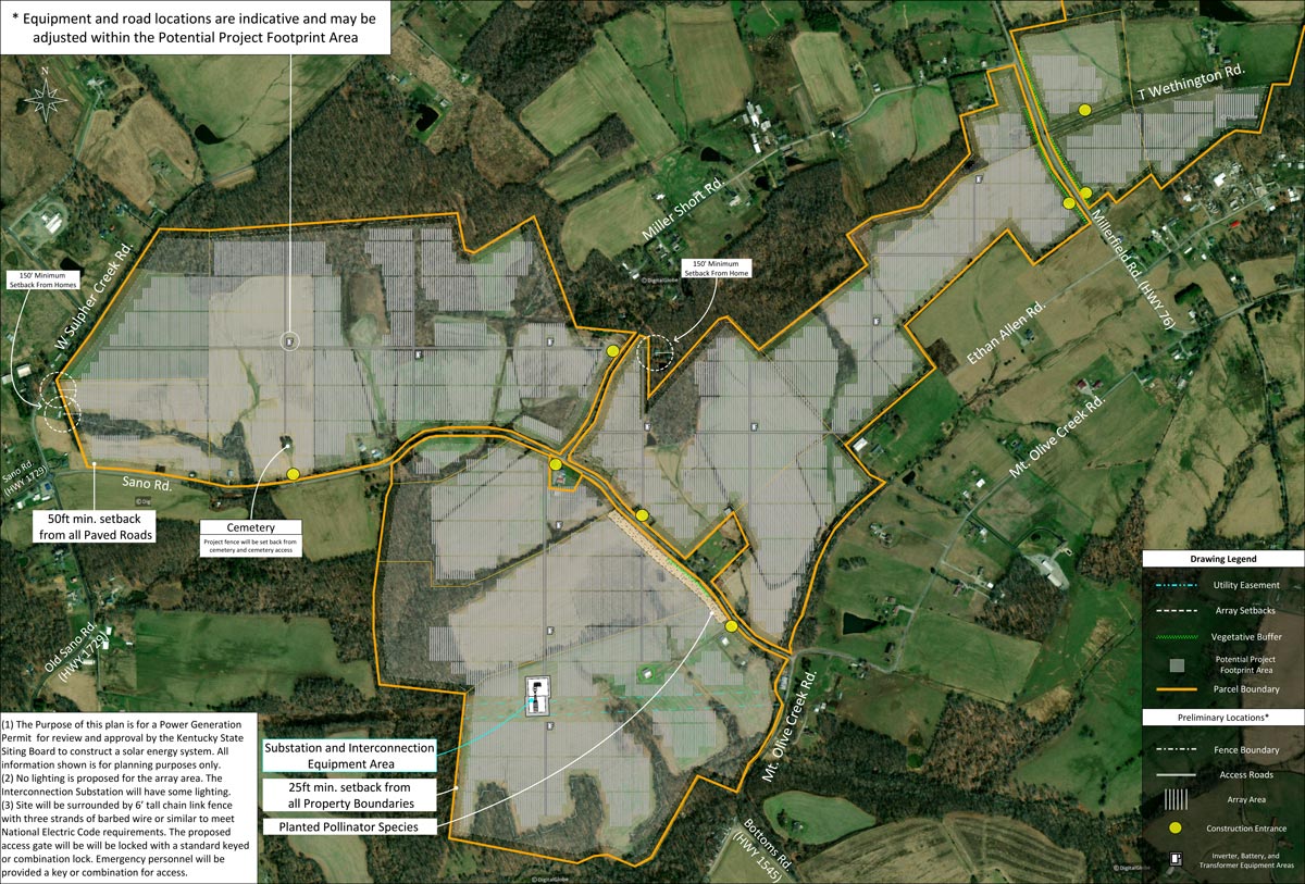 Proposed solar farm boundry map