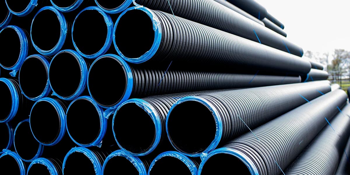 Plastic corrugated drainage pipes
