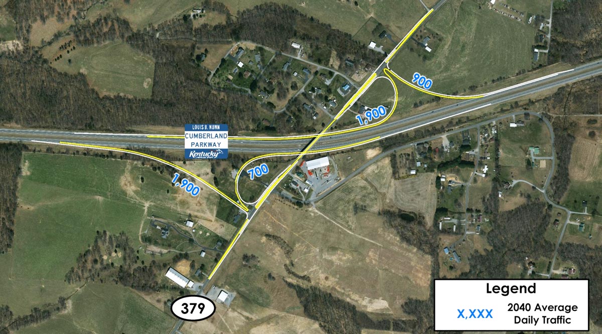 Google earth view of interchange possible route