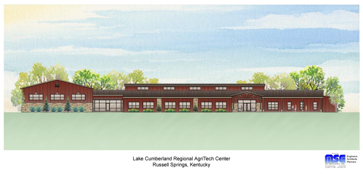 architectural rendering of agritech center building