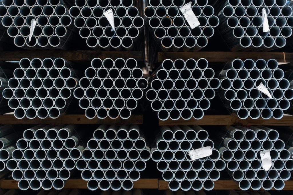 stacks of metal pipes